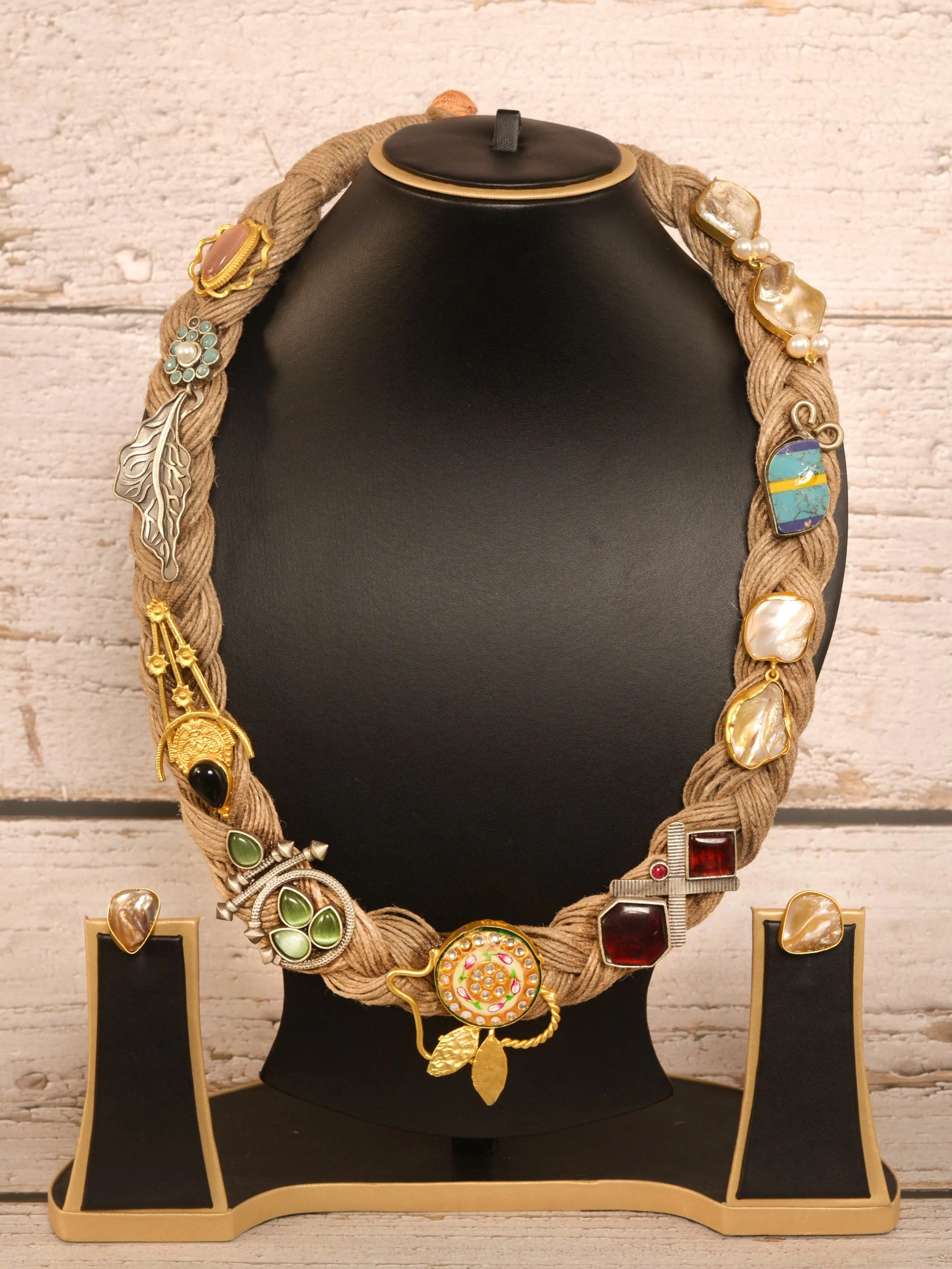 Siddhama Jute Ornamental Necklace & Earrings set