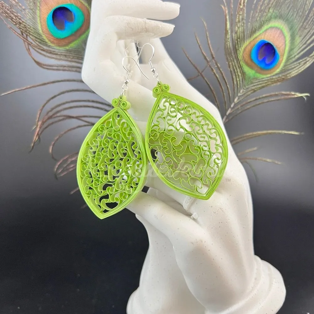 Solid Large Marquee Quilling Earrings