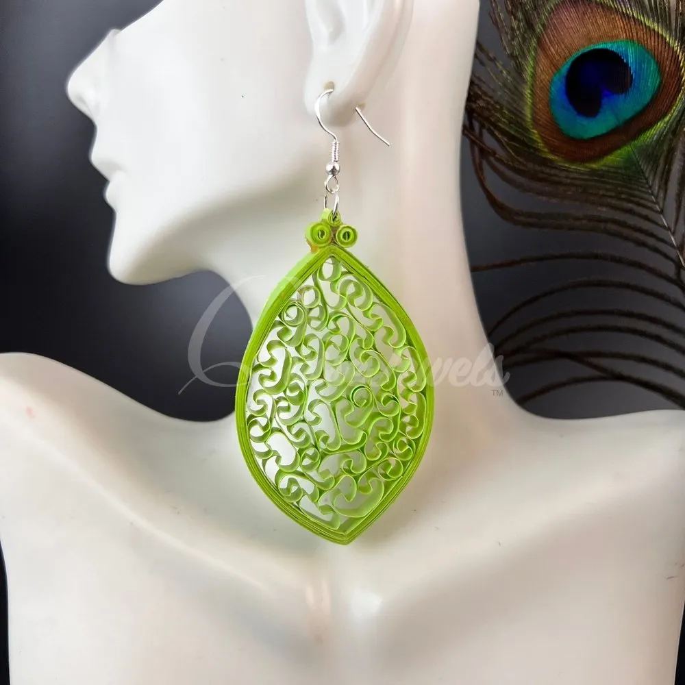 Solid Large Marquee Quilling Earrings