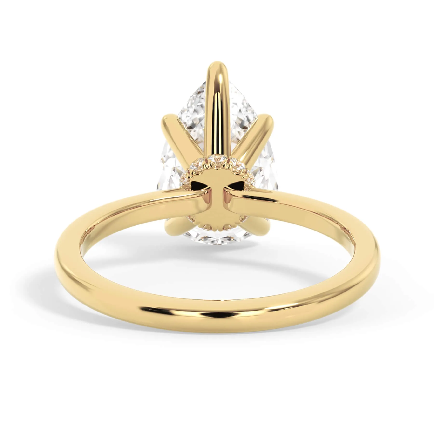 Under Halo Diamond Wrap Engagement Ring - Yellow Gold Wrap