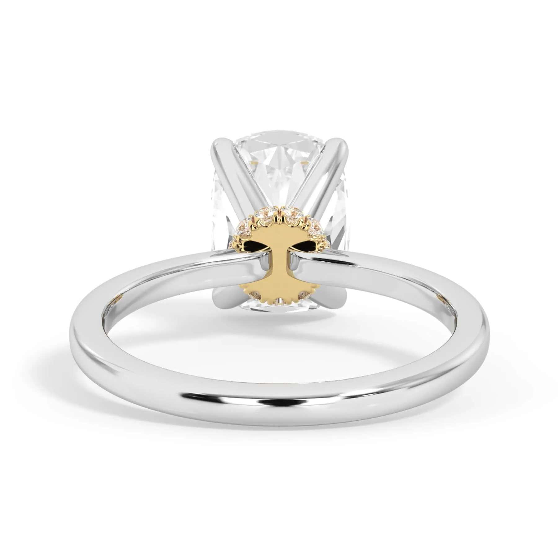 Under Halo Diamond Wrap Engagement Ring - Yellow Gold Wrap