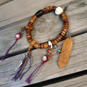 Yak Skull Amber Gabba Bracelet – Tibetan Strength and Protection